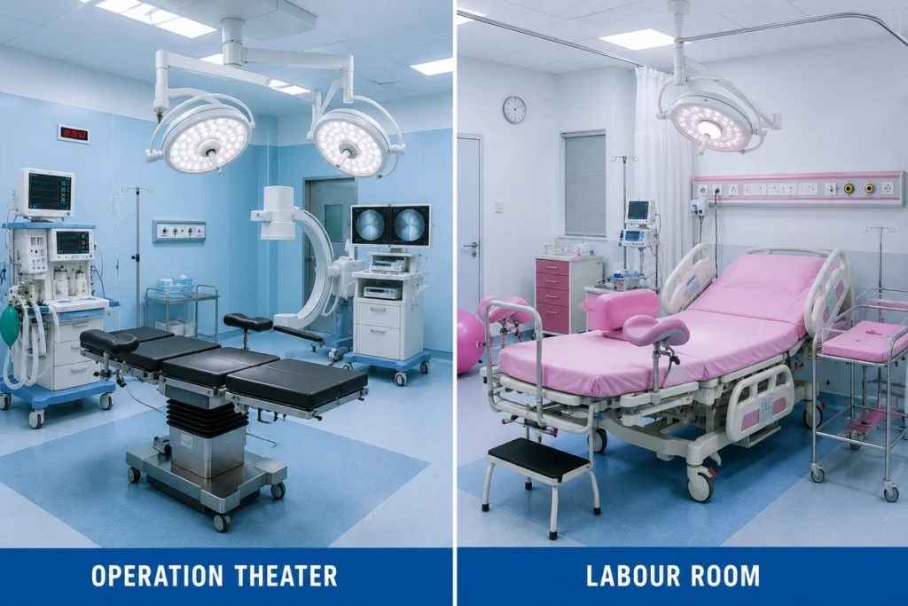 Modern operation theater and labour room at KCK Hospital Chennai